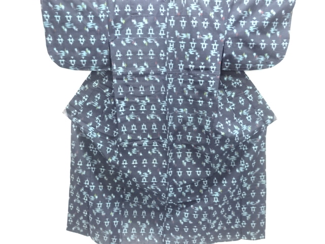 JAPANESE KIMONO / ANTIQUE HITOE KIMONO / COTTON / KURUME TSUBAME KASURI